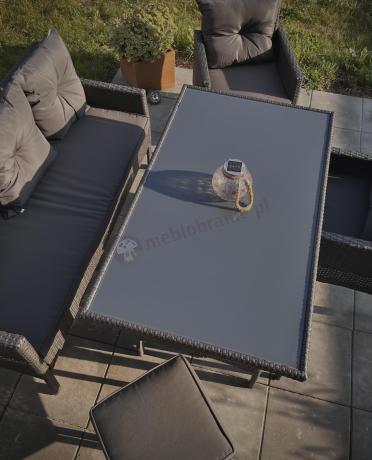 Zestaw mebli ogrodowych z technorattanu z sofą 140cm i fotelami Torino Dining antracyt