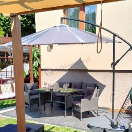 Zestaw mebli ogrodowych z technorattanu z sofą 140cm i fotelami Torino Dining antracyt