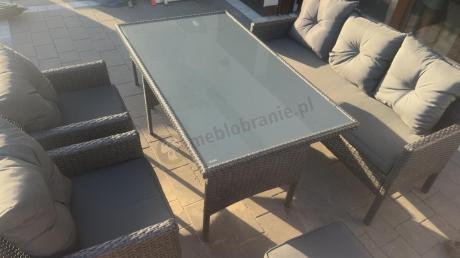 Zestaw mebli ogrodowych z technorattanu z sofą 140cm i fotelami Torino Dining antracyt
