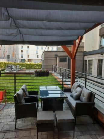 Zestaw mebli ogrodowych z technorattanu z sofą 140cm i fotelami Torino Dining antracyt