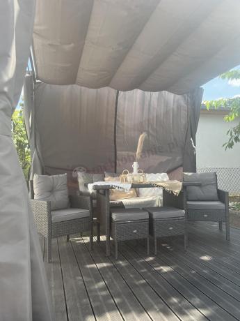 Zestaw mebli ogrodowych z technorattanu z sofą 140cm i fotelami Torino Dining antracyt