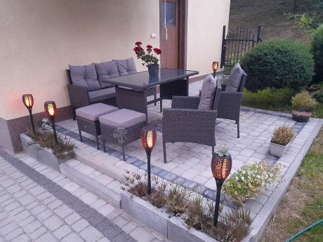 Zestaw mebli ogrodowych z technorattanu z sofą 140cm i fotelami Torino Dining antracyt