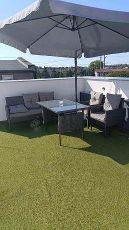 Zestaw mebli ogrodowych z technorattanu z sofą 140cm i fotelami Torino Dining antracyt