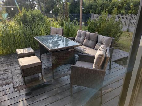 Zestaw mebli ogrodowych z technorattanu z sofą 140cm i fotelami Torino Dining antracyt