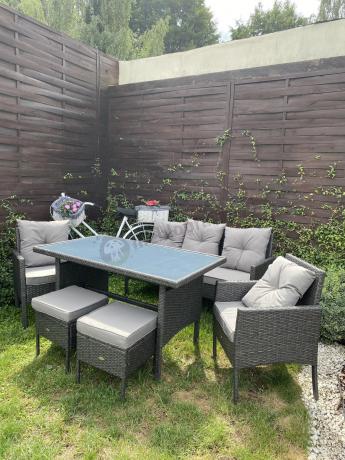 Zestaw mebli ogrodowych z technorattanu z sofą 140cm i fotelami Torino Dining antracyt