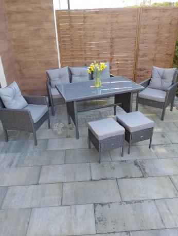 Zestaw mebli ogrodowych z technorattanu z sofą 140cm i fotelami Torino Dining antracyt