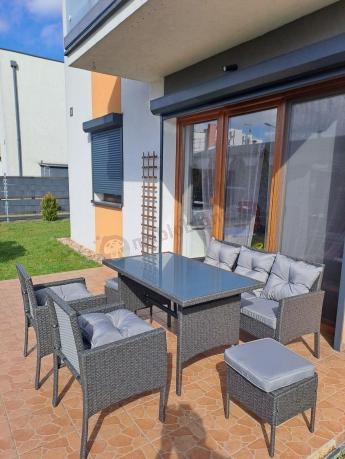 Zestaw mebli ogrodowych z technorattanu z sofą 140cm i fotelami Torino Dining antracyt