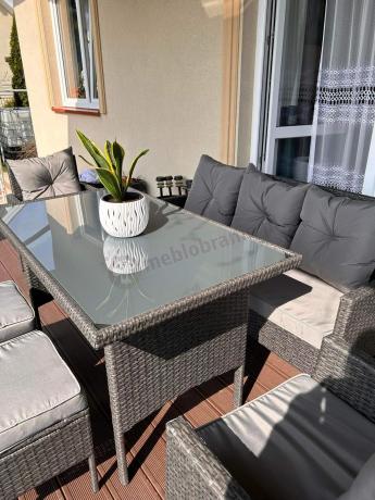 Zestaw mebli ogrodowych z technorattanu z sofą 140cm i fotelami Torino Dining antracyt