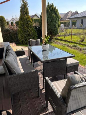 Zestaw mebli ogrodowych z technorattanu z sofą 140cm i fotelami Torino Dining antracyt