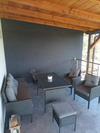 Zestaw mebli ogrodowych z technorattanu z sofą 140cm i fotelami Torino Dining antracyt