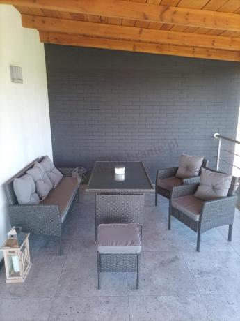Zestaw mebli ogrodowych z technorattanu z sofą 140cm i fotelami Torino Dining antracyt