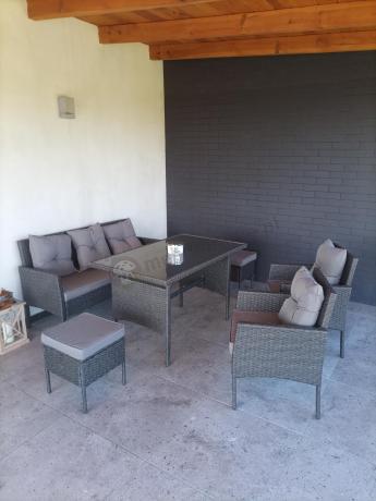 Zestaw mebli ogrodowych z technorattanu z sofą 140cm i fotelami Torino Dining antracyt
