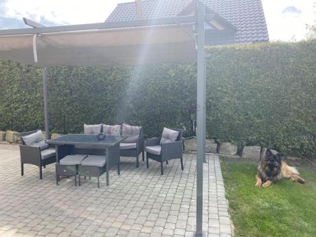 Zestaw mebli ogrodowych z technorattanu z sofą 140cm i fotelami Torino Dining antracyt