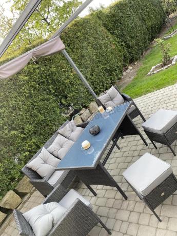 Zestaw mebli ogrodowych z technorattanu z sofą 140cm i fotelami Torino Dining antracyt