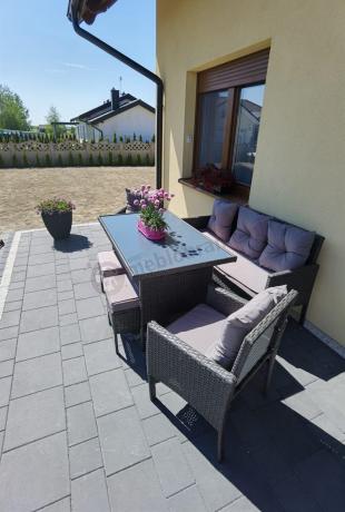 Zestaw mebli ogrodowych z technorattanu z sofą 140cm i fotelami Torino Dining antracyt