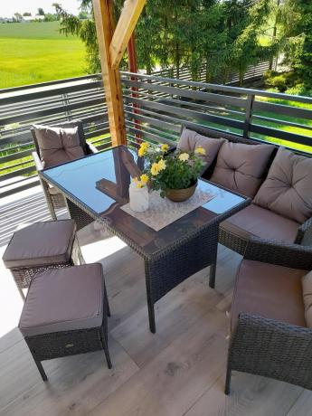 Zestaw mebli ogrodowych z technorattanu z sofą 140cm i fotelami Torino Dining antracyt