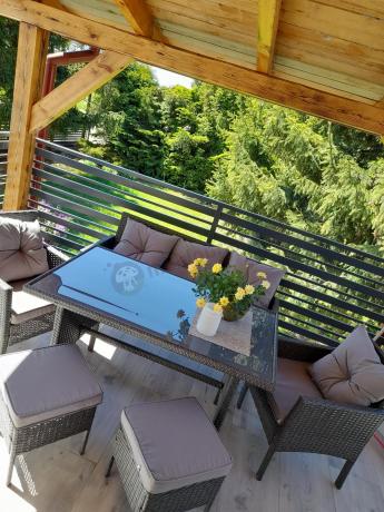 Zestaw mebli ogrodowych z technorattanu z sofą 140cm i fotelami Torino Dining antracyt