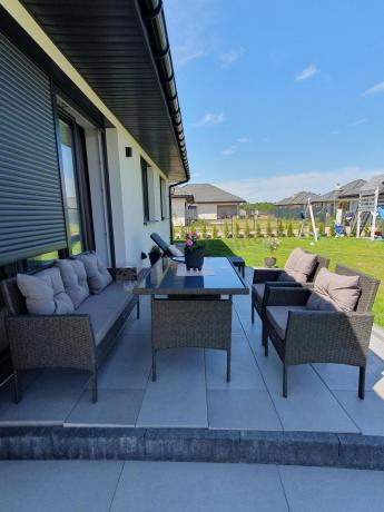 Zestaw mebli ogrodowych z technorattanu z sofą 140cm i fotelami Torino Dining antracyt