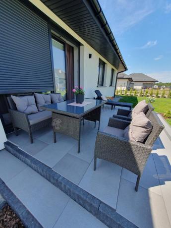 Zestaw mebli ogrodowych z technorattanu z sofą 140cm i fotelami Torino Dining antracyt