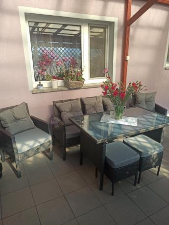 Zestaw mebli ogrodowych z technorattanu z sofą 140cm i fotelami Torino Dining antracyt