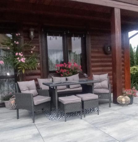 Zestaw mebli ogrodowych z technorattanu z sofą 140cm i fotelami Torino Dining antracyt
