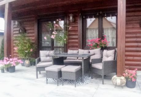 Zestaw mebli ogrodowych z technorattanu z sofą 140cm i fotelami Torino Dining antracyt