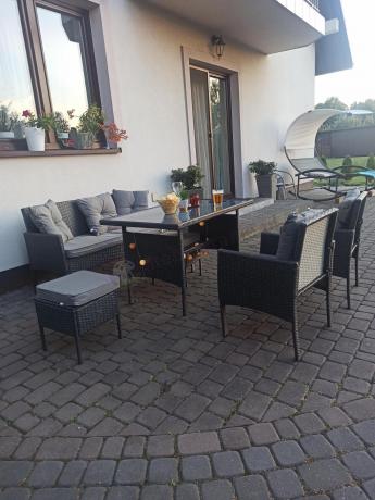 Zestaw mebli ogrodowych z technorattanu z sofą 140cm i fotelami Torino Dining antracyt