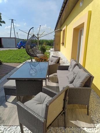 Zestaw mebli ogrodowych z technorattanu z sofą 140cm i fotelami Torino Dining antracyt