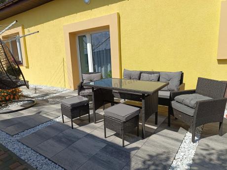 Zestaw mebli ogrodowych z technorattanu z sofą 140cm i fotelami Torino Dining antracyt