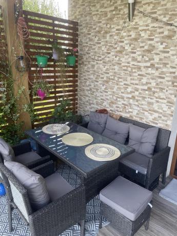 Zestaw mebli ogrodowych z technorattanu z sofą 140cm i fotelami Torino Dining antracyt