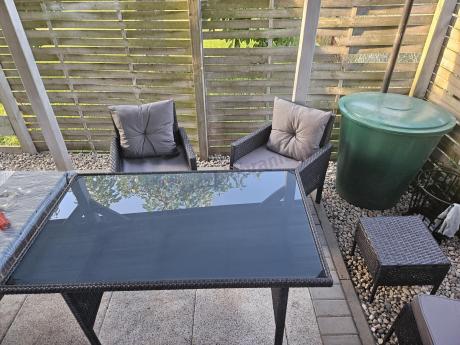 Zestaw mebli ogrodowych z technorattanu z sofą 140cm i fotelami Torino Dining antracyt