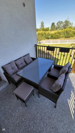 Zestaw mebli ogrodowych z technorattanu z sofą 140cm i fotelami Torino Dining antracyt