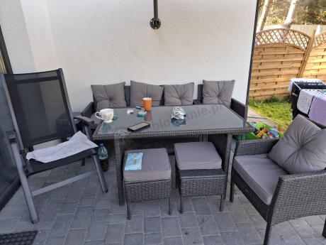 Zestaw mebli ogrodowych z technorattanu z sofą 140cm i fotelami Torino Dining antracyt