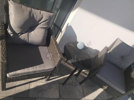 Zestaw mebli ogrodowych z technorattanu z sofą 140cm i fotelami Torino Dining antracyt