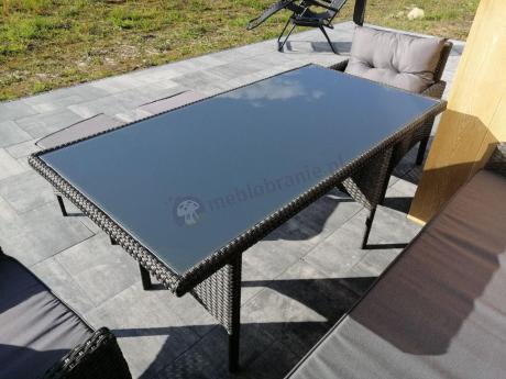 Zestaw mebli ogrodowych z wysokim stołem, sofą 175cm i fotelami Perata Dining Anthracite