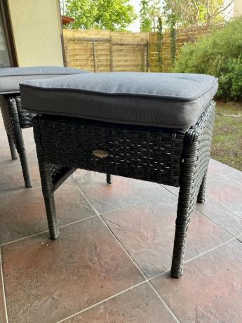Zestaw mebli ogrodowych z wysokim stołem, sofą 175cm i fotelami Perata Dining Anthracite