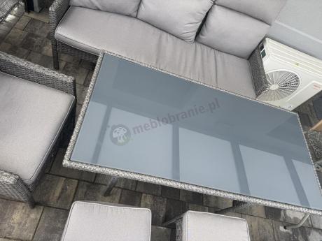 Zestaw mebli ogrodowych z wysokimi oparciami, stołem, sofą 175cm Lirata Dining Antracytowy