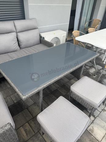 Zestaw mebli ogrodowych z wysokimi oparciami, stołem, sofą 175cm Lirata Dining Antracytowy