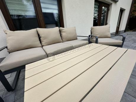 Zestaw mebli tarasowych - sofa 175cm, 2 fotele, stolik kawowy - Panaon Dining WB