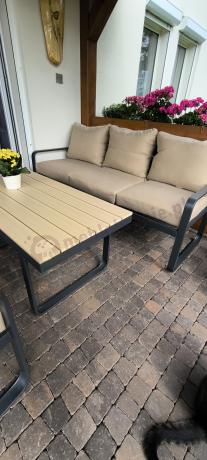 Zestaw mebli tarasowych - sofa 175cm, 2 fotele, stolik kawowy - Panaon Dining WB