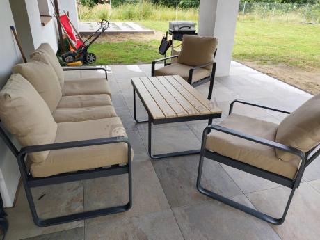 Zestaw mebli tarasowych - sofa 175cm, 2 fotele, stolik kawowy - Panaon Dining WB