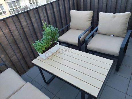 Zestaw mebli tarasowych - sofa 175cm, 2 fotele, stolik kawowy - Panaon Dining WB