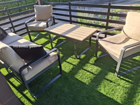 Zestaw mebli tarasowych - sofa 175cm, 2 fotele, stolik kawowy - Panaon Dining WB