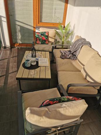 Zestaw mebli tarasowych - sofa 175cm, 2 fotele, stolik kawowy - Panaon Dining WB