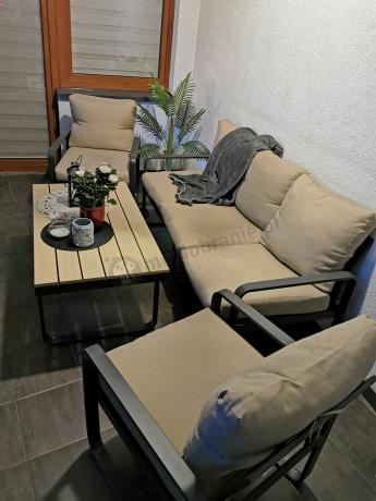 Zestaw mebli tarasowych - sofa 175cm, 2 fotele, stolik kawowy - Panaon Dining WB