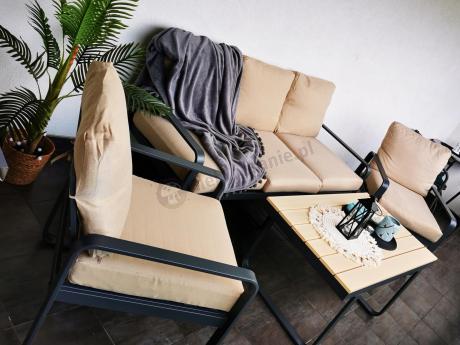 Zestaw mebli tarasowych - sofa 175cm, 2 fotele, stolik kawowy - Panaon Dining WB