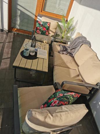 Zestaw mebli tarasowych - sofa 175cm, 2 fotele, stolik kawowy - Panaon Dining WB