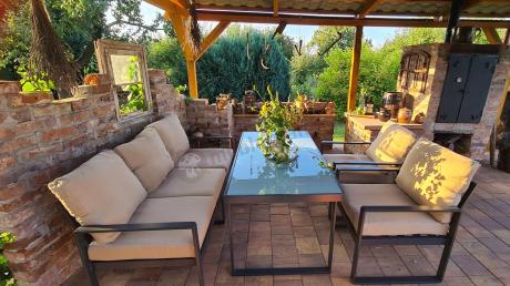 Zestaw mebli tarasowych - sofa 175cm, 2 fotele, stolik szklany blat - Panaon Dining Elite Beige