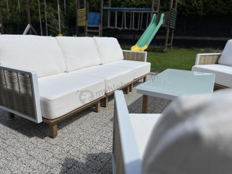 Zestaw mebli tarasowych z sofą Mona - drewniano aluminiowe - Nature & Rope