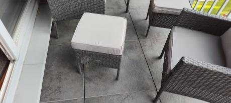 Zestaw mebli technorattan z sofą 140cm i fotelami Torino Dining antracyt